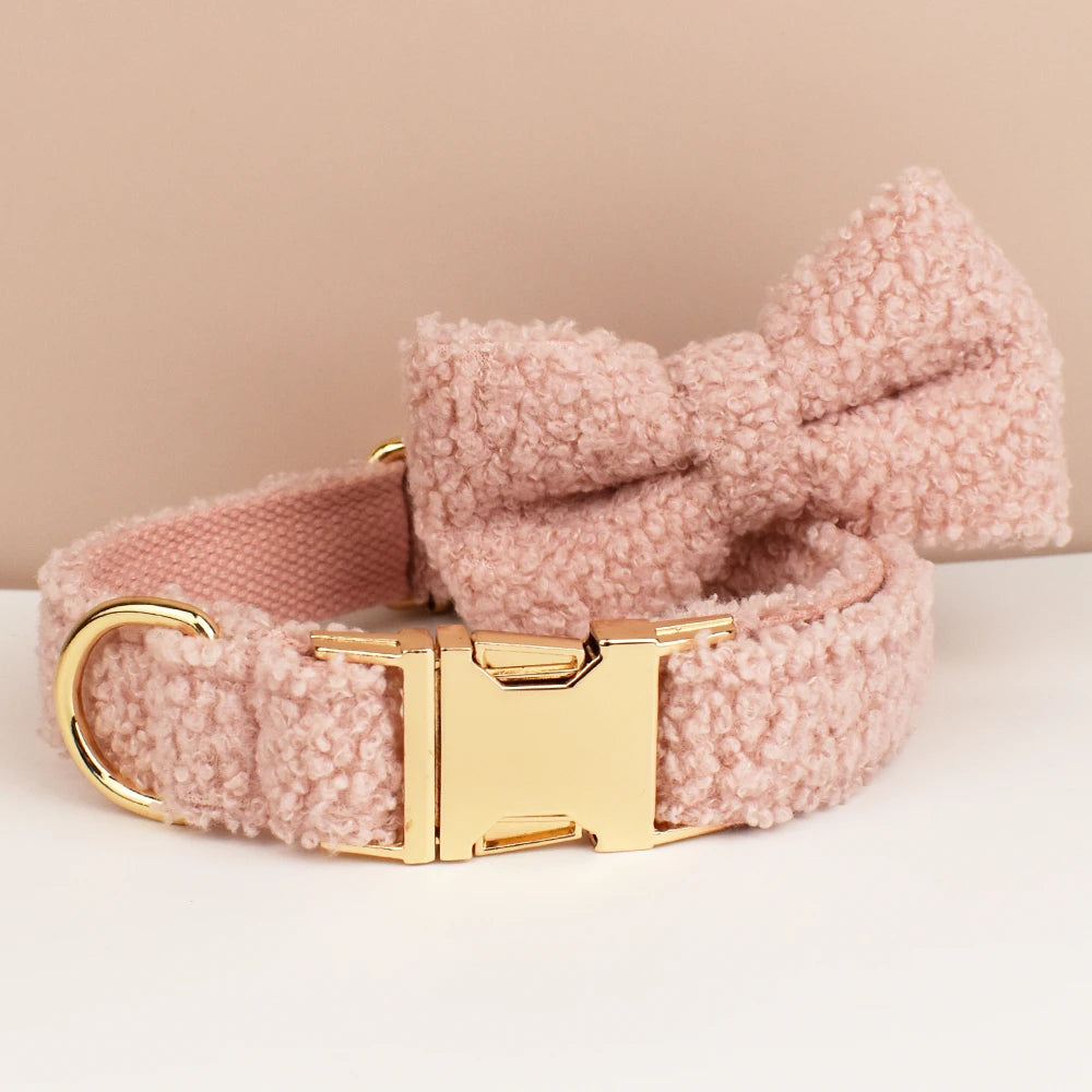 Pink Dog Harness & Leash in Bow Collar