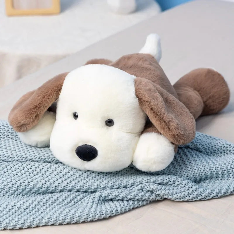 Lying Dog Plush Toy in Chocolate