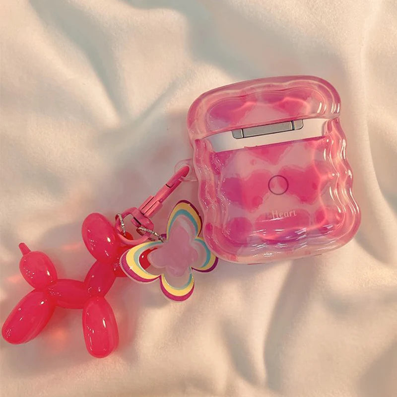 Pink Cute Dog Airpods Case