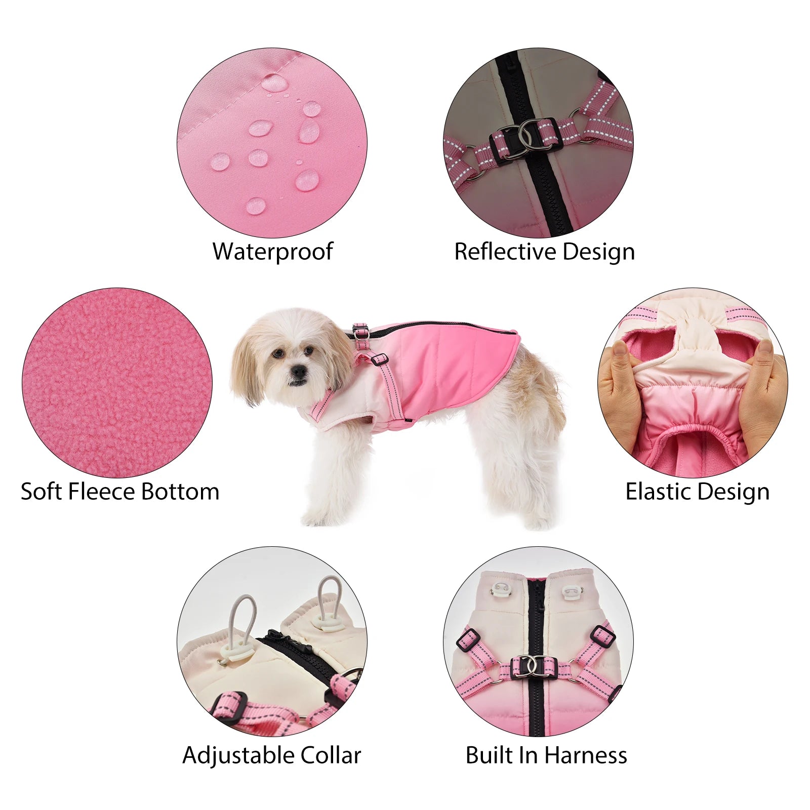 Waterproof Dog Jacket With Harness