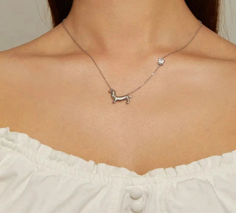 Silver Dog Necklace
