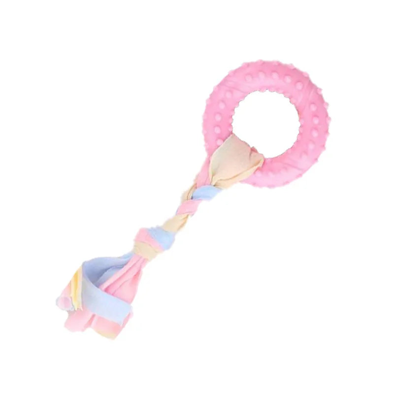 Dog Toy For Cleaning Teeth in Pink Donut