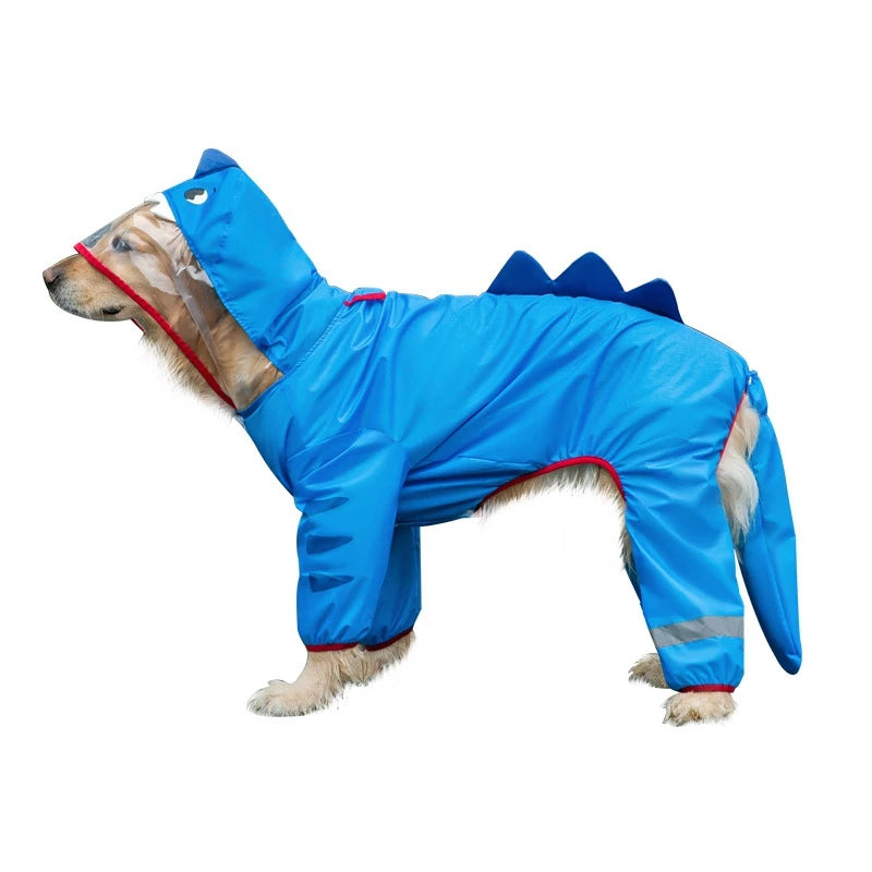 Dinosaur Dog Raincoat in Blue