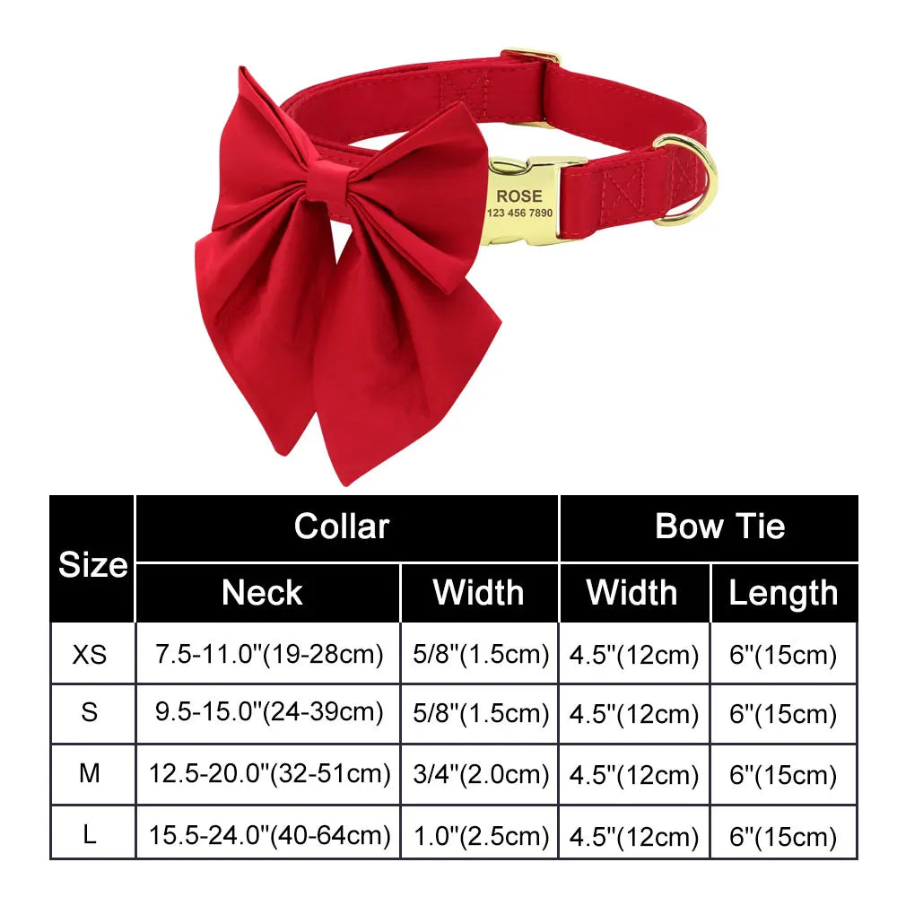 Dog Collar Bow in Red