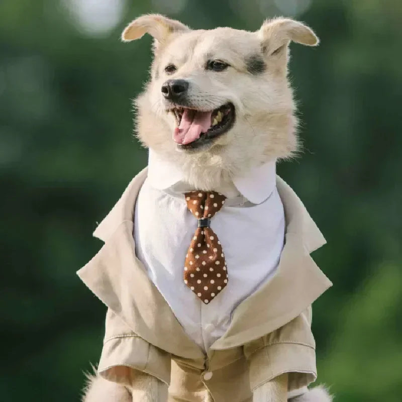 Material: Made with high-quality POLYESTER, our Dog Tuxedo For Wedding offers a comfortable and durable fit for your furry friend.