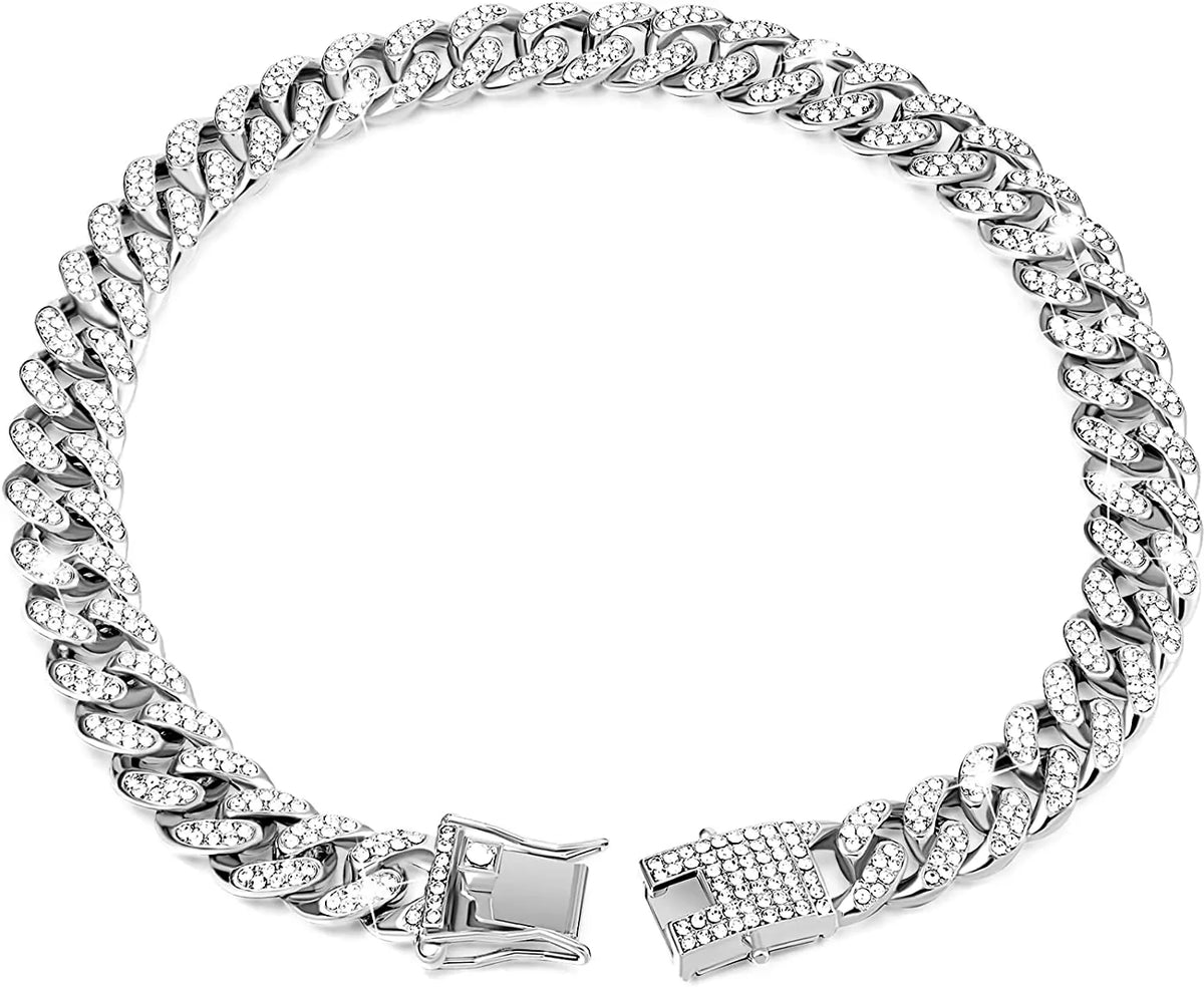 Gold Dog Chain Collar in Silver