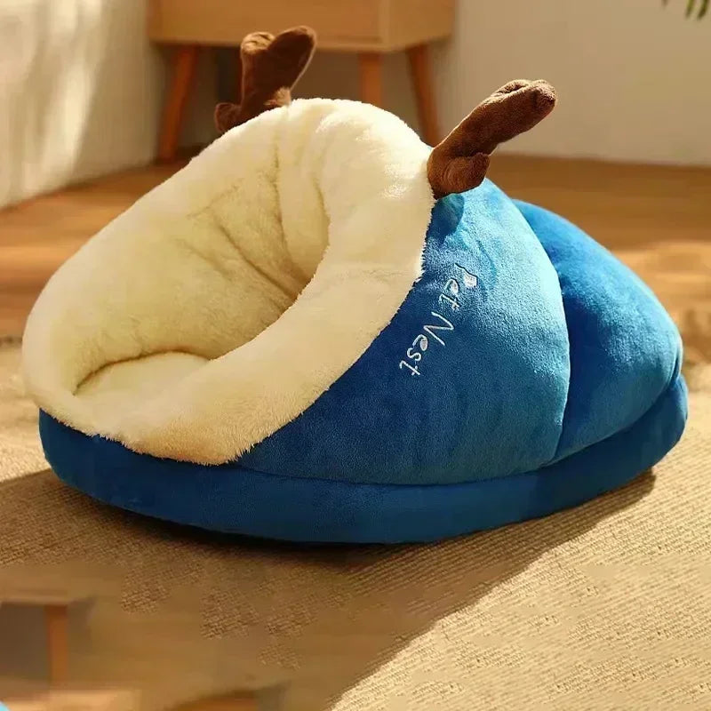 Warm Dog Bed For Small Dog in Blue