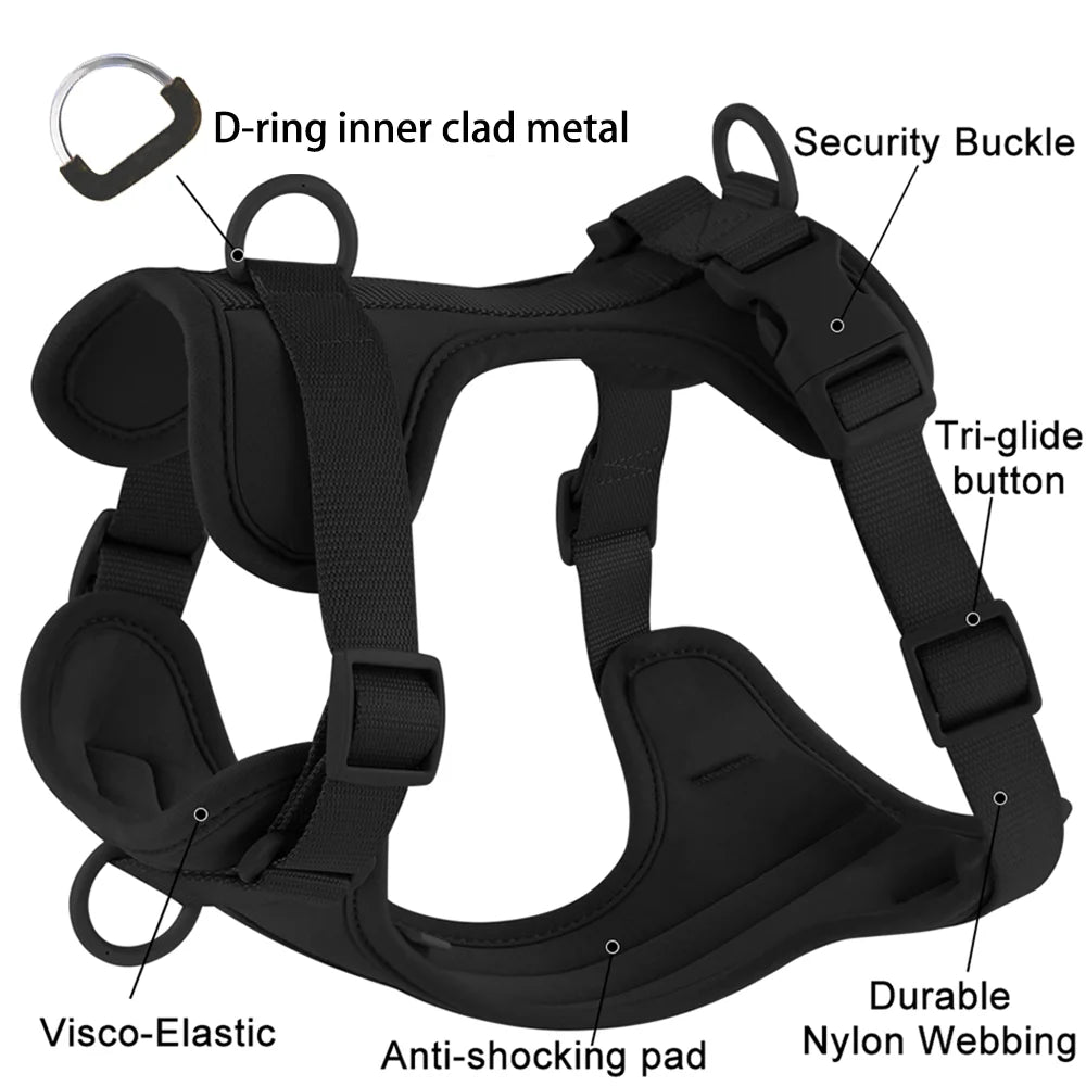 Adjustable Double Dog Harness Collar & Leash