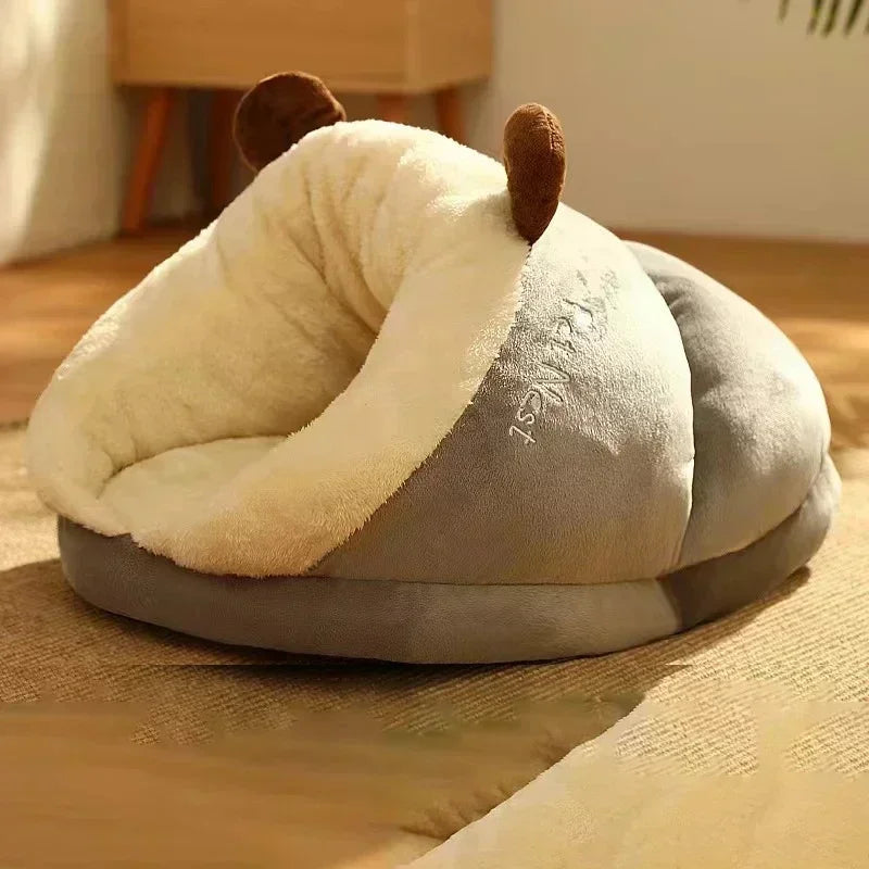 Warm Dog Bed For Small Dog in Grey