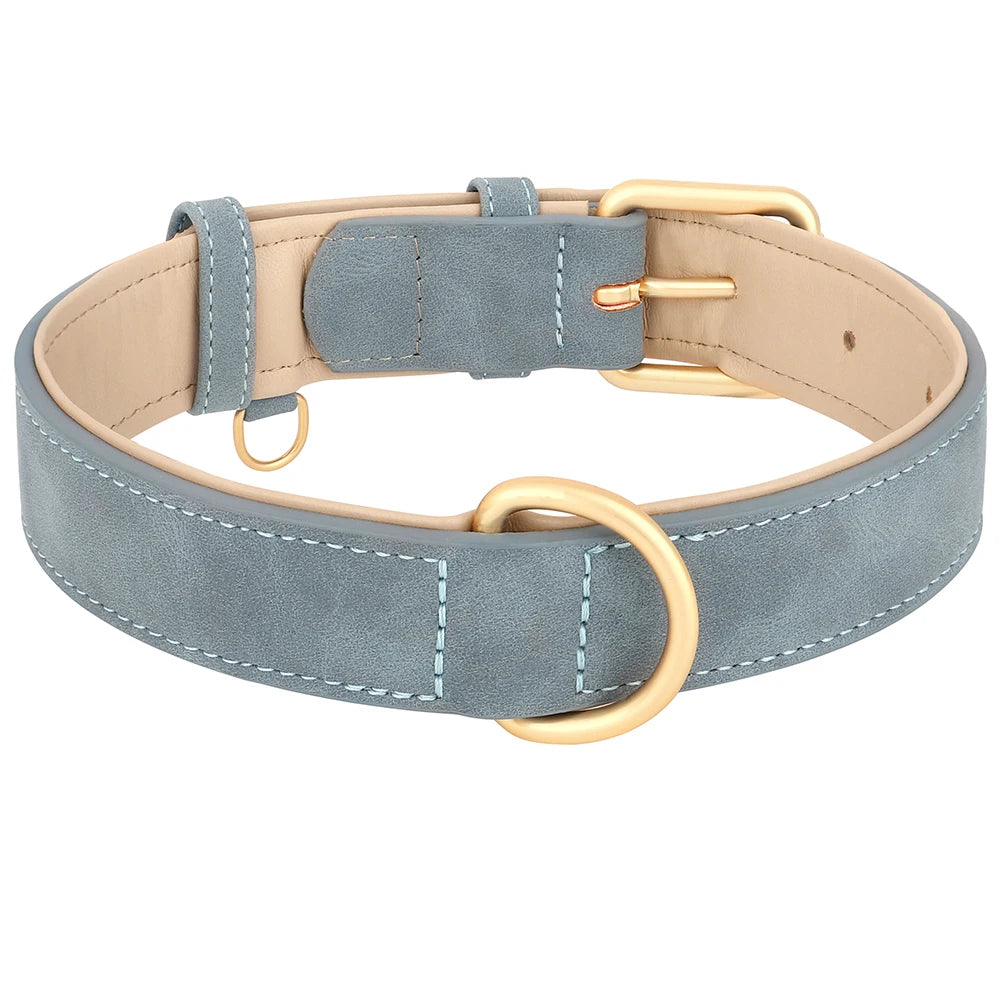 Leather Dog Collar in Blue
