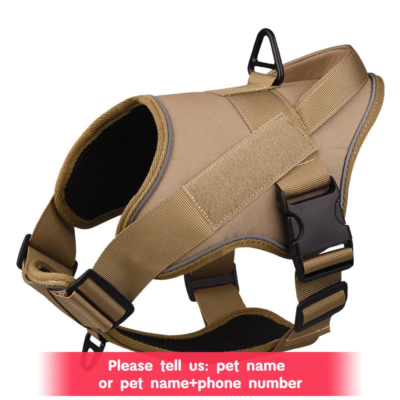 Personalized Dog Harness in Khaki