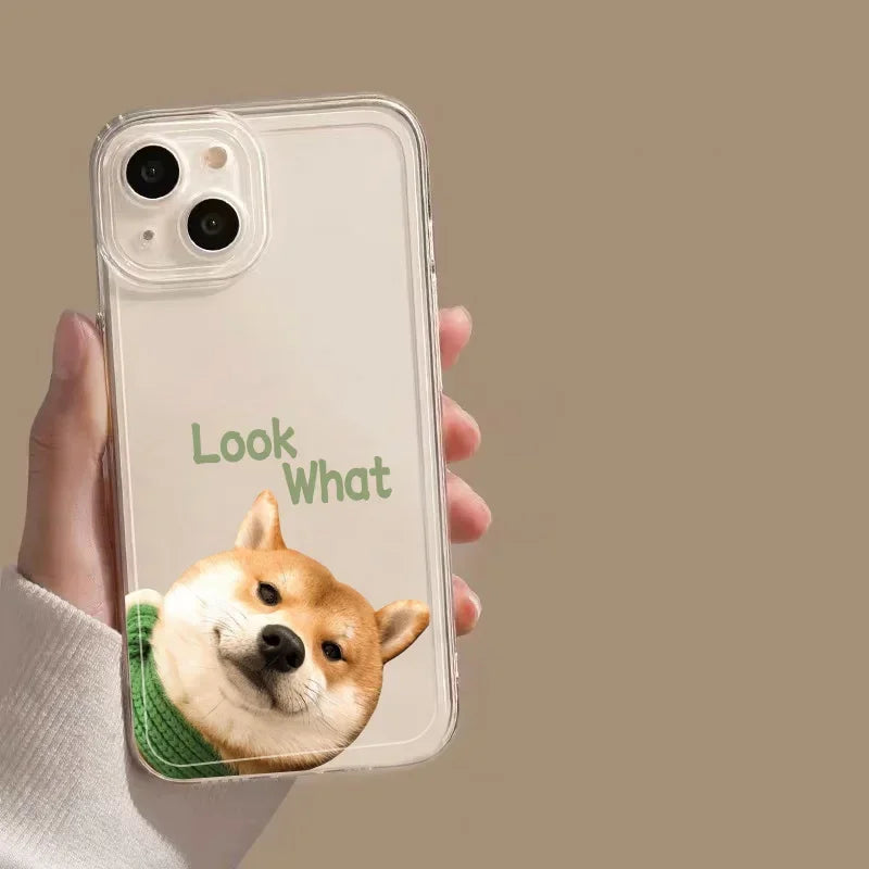 Funny Dog Phone Case For iPhone in Look What Shiba