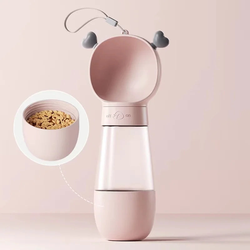 Dog Food And Water Bottle in Pink