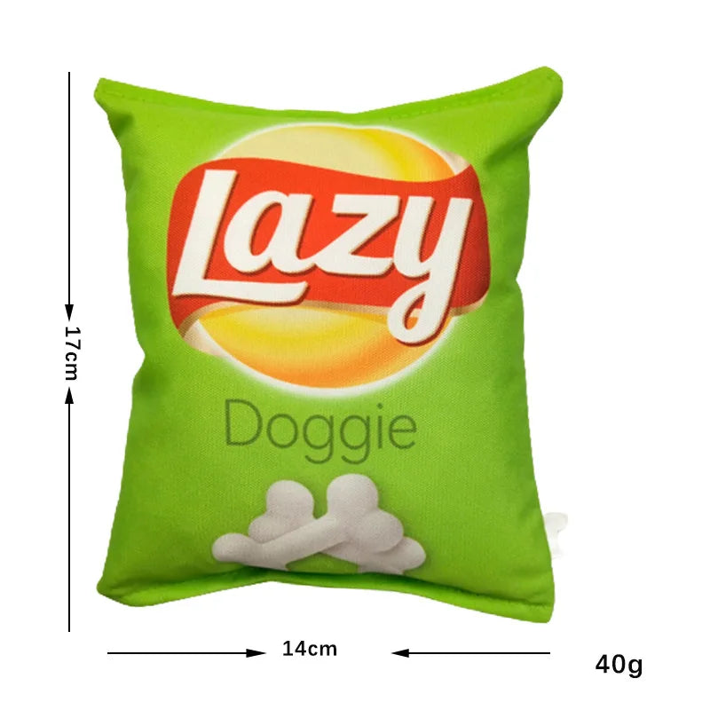 Funny Crisps Dog Toys Interaction Chew Molars Plush in Lazy