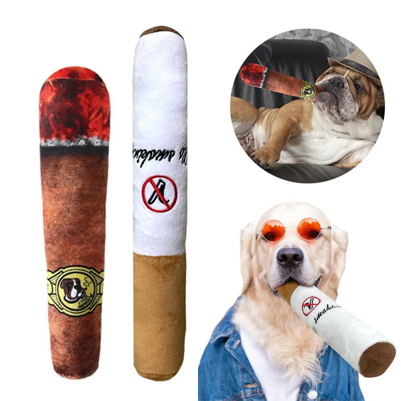 Squeak Fake Cigar Toy For Dog