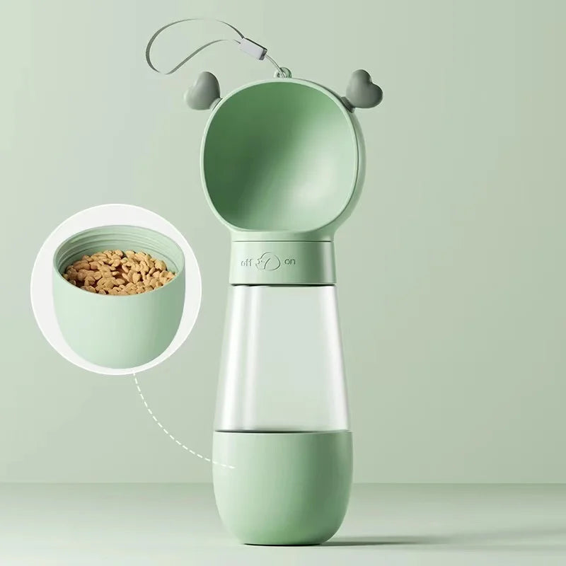 Dog Food And Water Bottle in Green