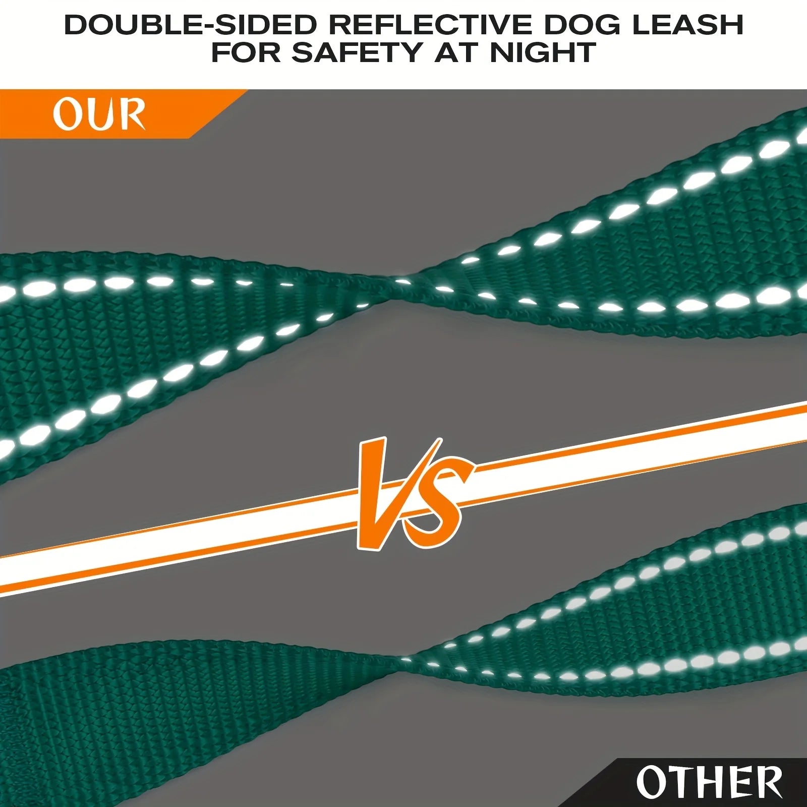 Double Handle Reflective Dog Leash