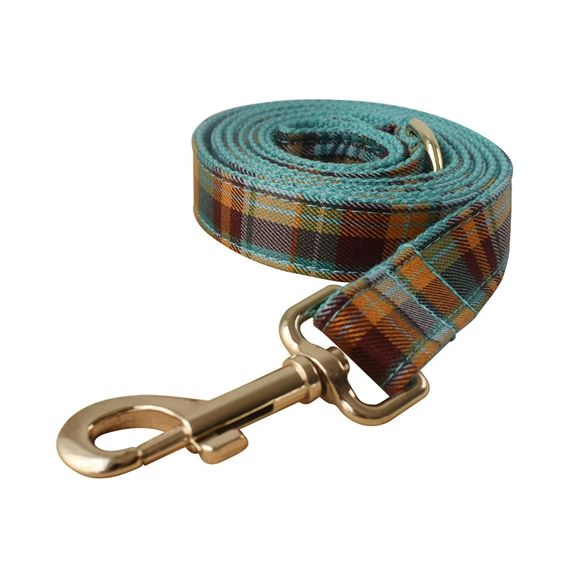 Grid Design Dog Collar in Leash