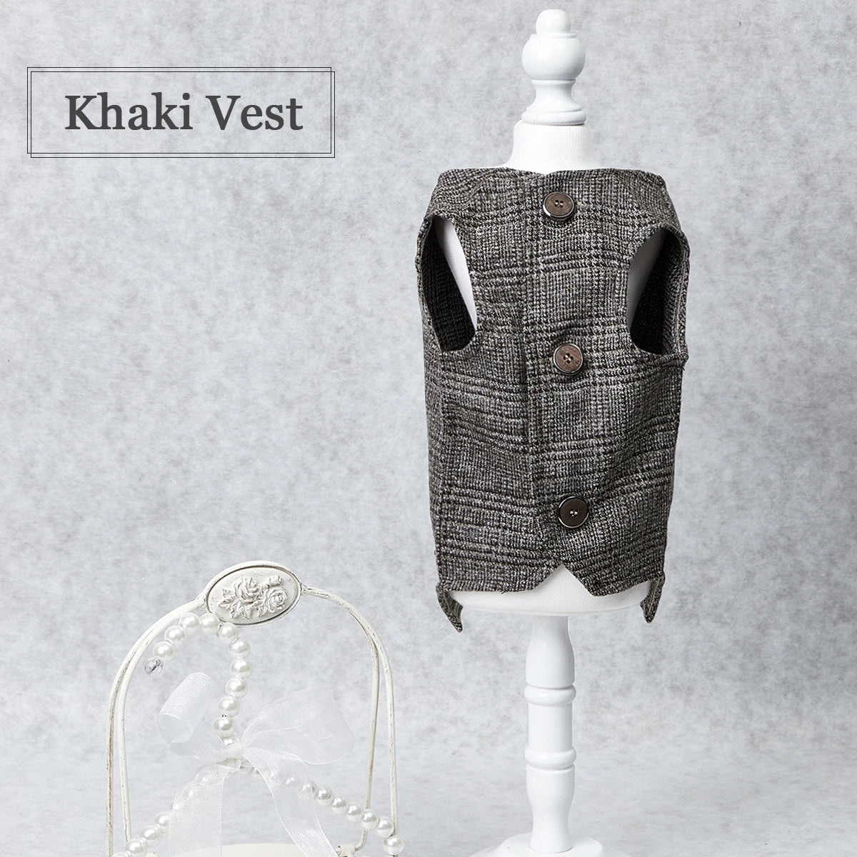 Dog Clothes Wedding in Khaki Vest
