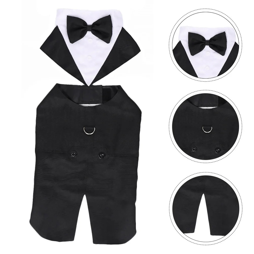 Dog Clothes Tuxedo in Black & White