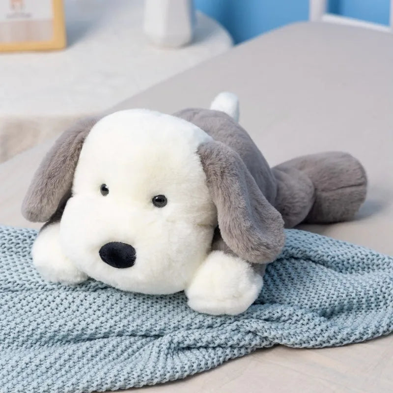Lying Dog Plush Toy in Gray