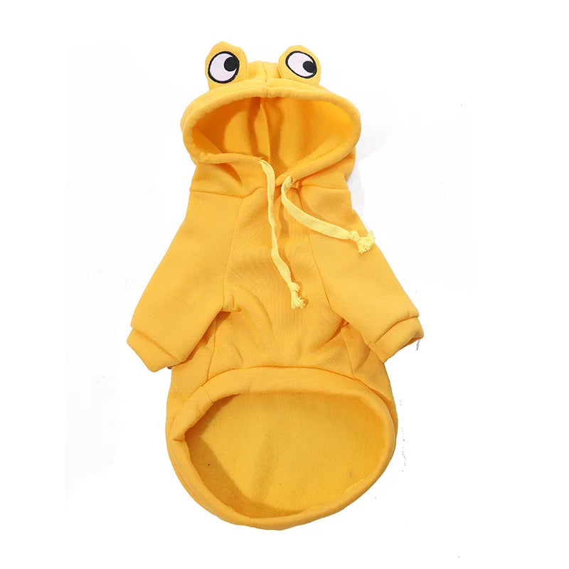 Frog Hoodies For Dog in Yellow