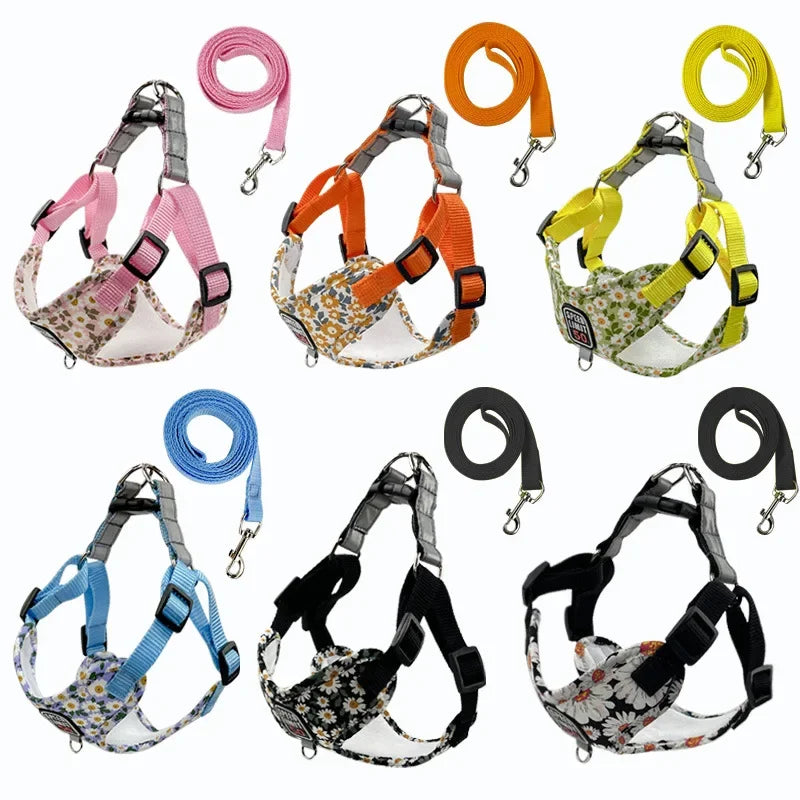 Floral Print Dog Harness