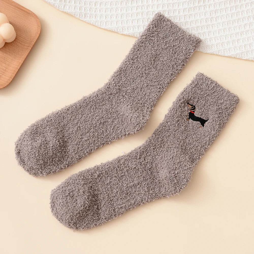 Dachshund Socks in Gray