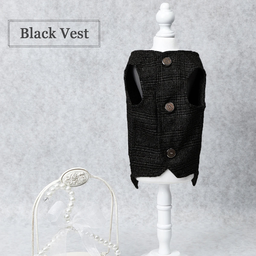 Dog Clothes Wedding in Black Vest