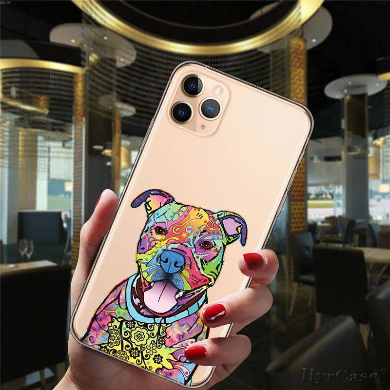 Fashionable Design: The Pitbull Dog iPhone Case is popular for its cute cartoon pitbull bulldog dog design, adding a touch of charm and personality to your phone.