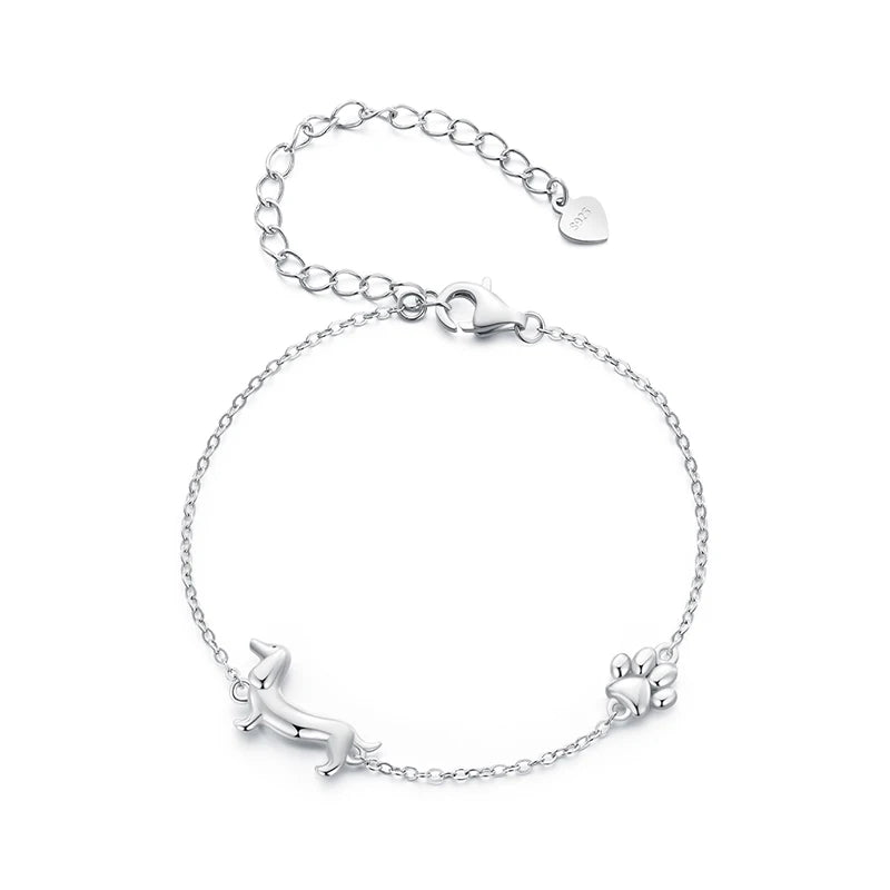 Dachshund Bracelet in Silver