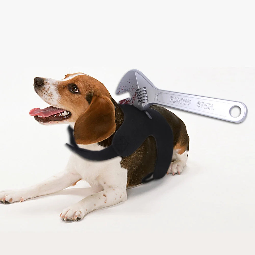 Funny Dog Halloween Costumes in Wrench