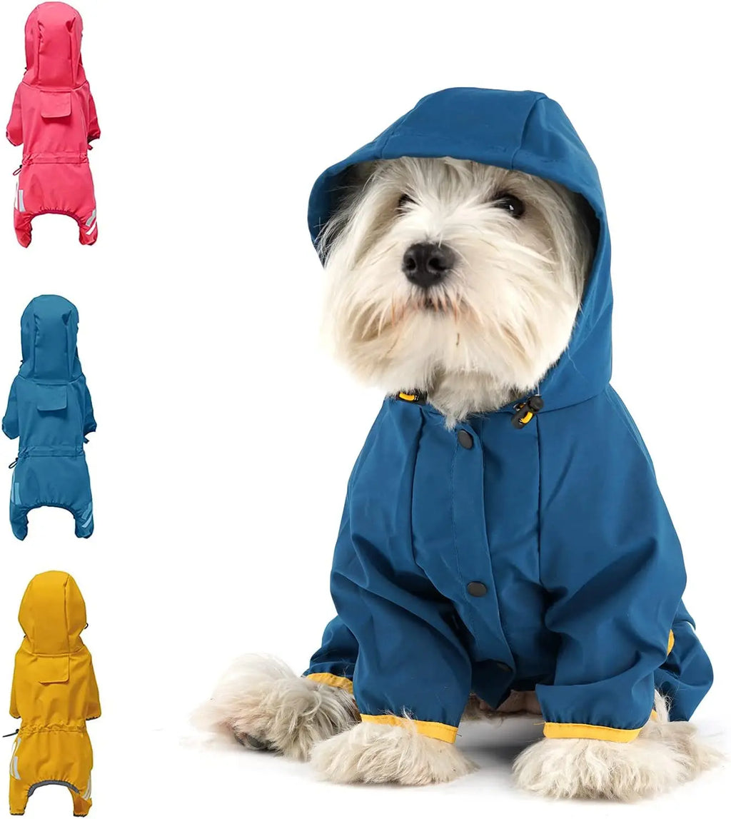 Dog Raincoat With Hood in Blue