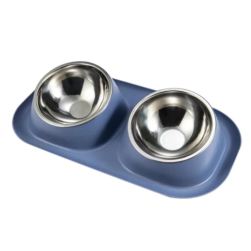 Dog Food And Water Bowls in Blue