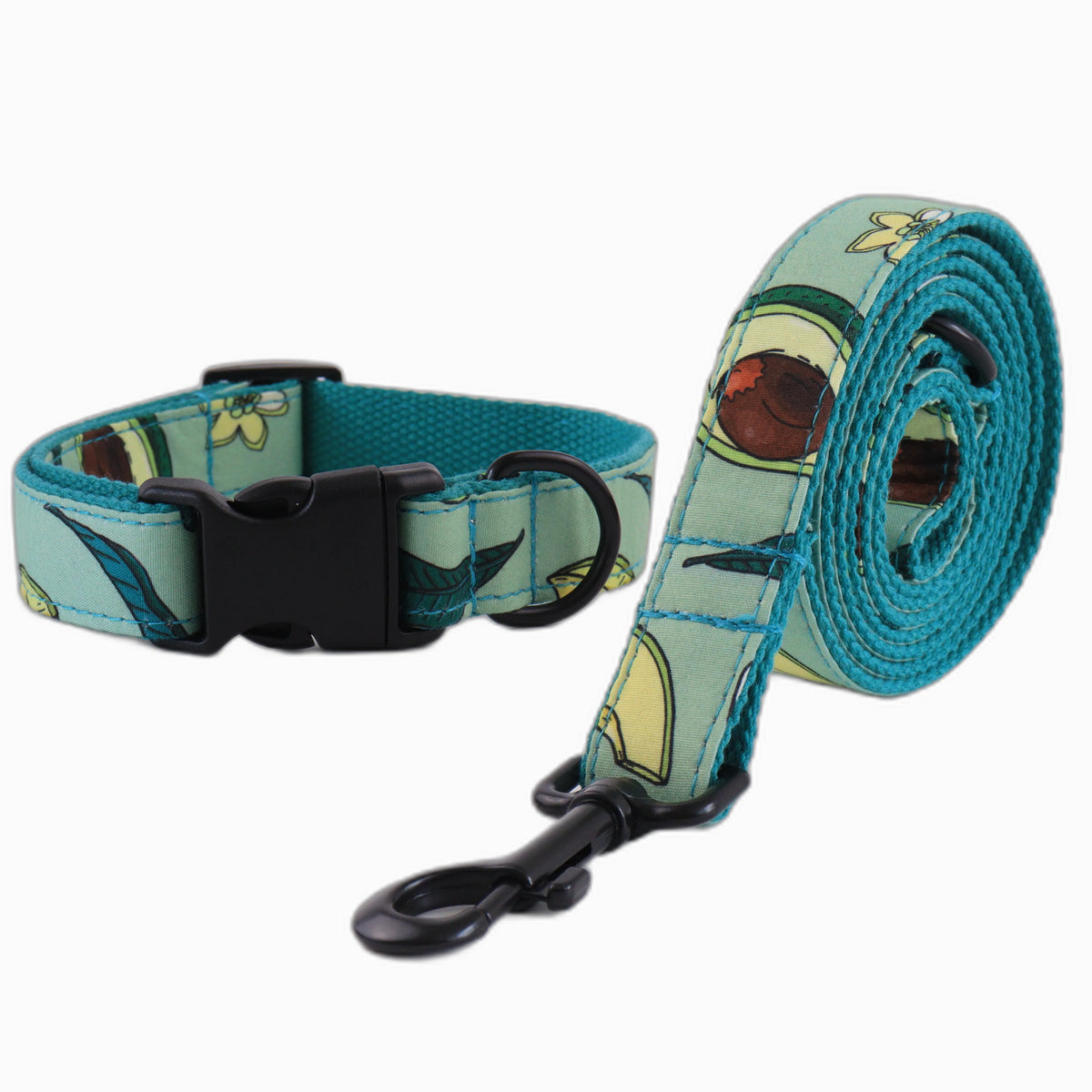 Leopard Dog Collar in Collar & Leash Green