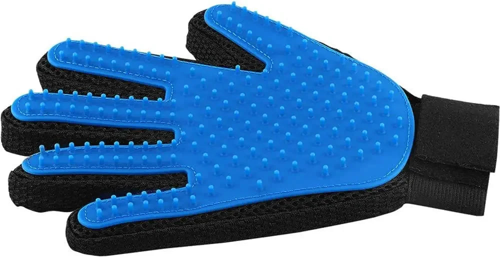 Glove For Brushing Dogs in Right Brush Glove (Blue)
