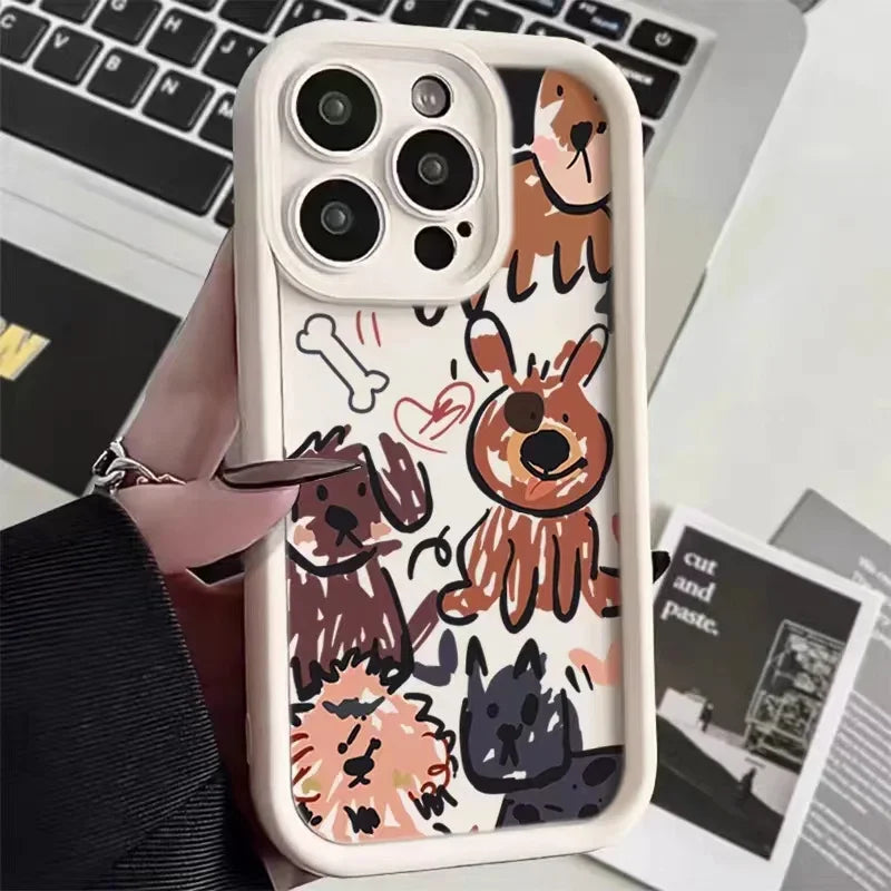 Graffiti Dog iPhone Cases in Antique White