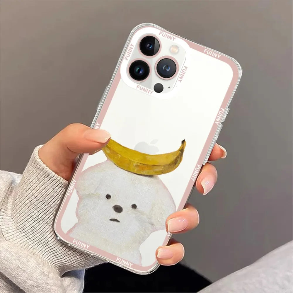 Cute Dog Phone Case in Pink