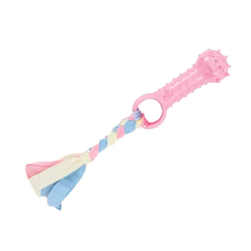 Dog Toy For Cleaning Teeth in Pink Rope