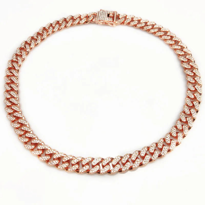 Gold Dog Chain Collar in Rose gold