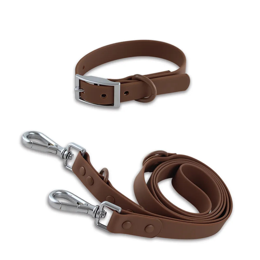 Double Harness For Dogs in Leash & Collar Chocolate