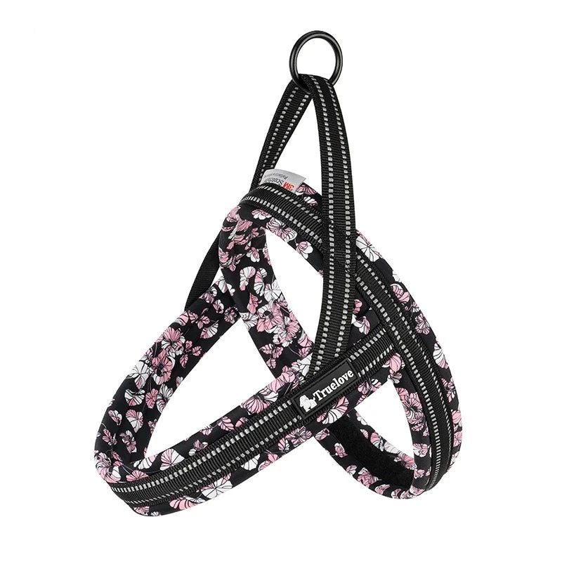 Floral Dog Harness in Black