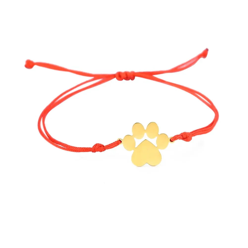 Lucky Dog Paw Bracelet in Red
