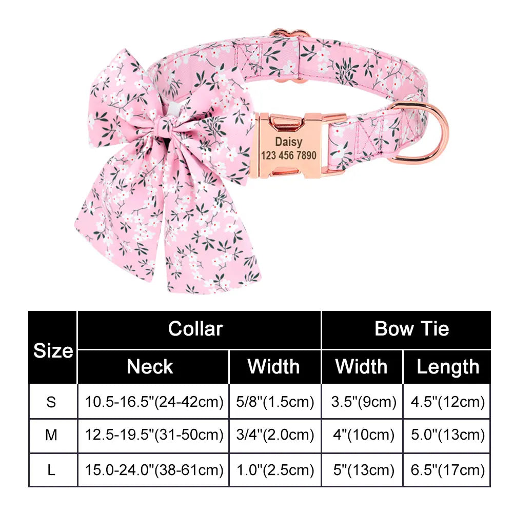 Dog Collar Bow in Pink Flower