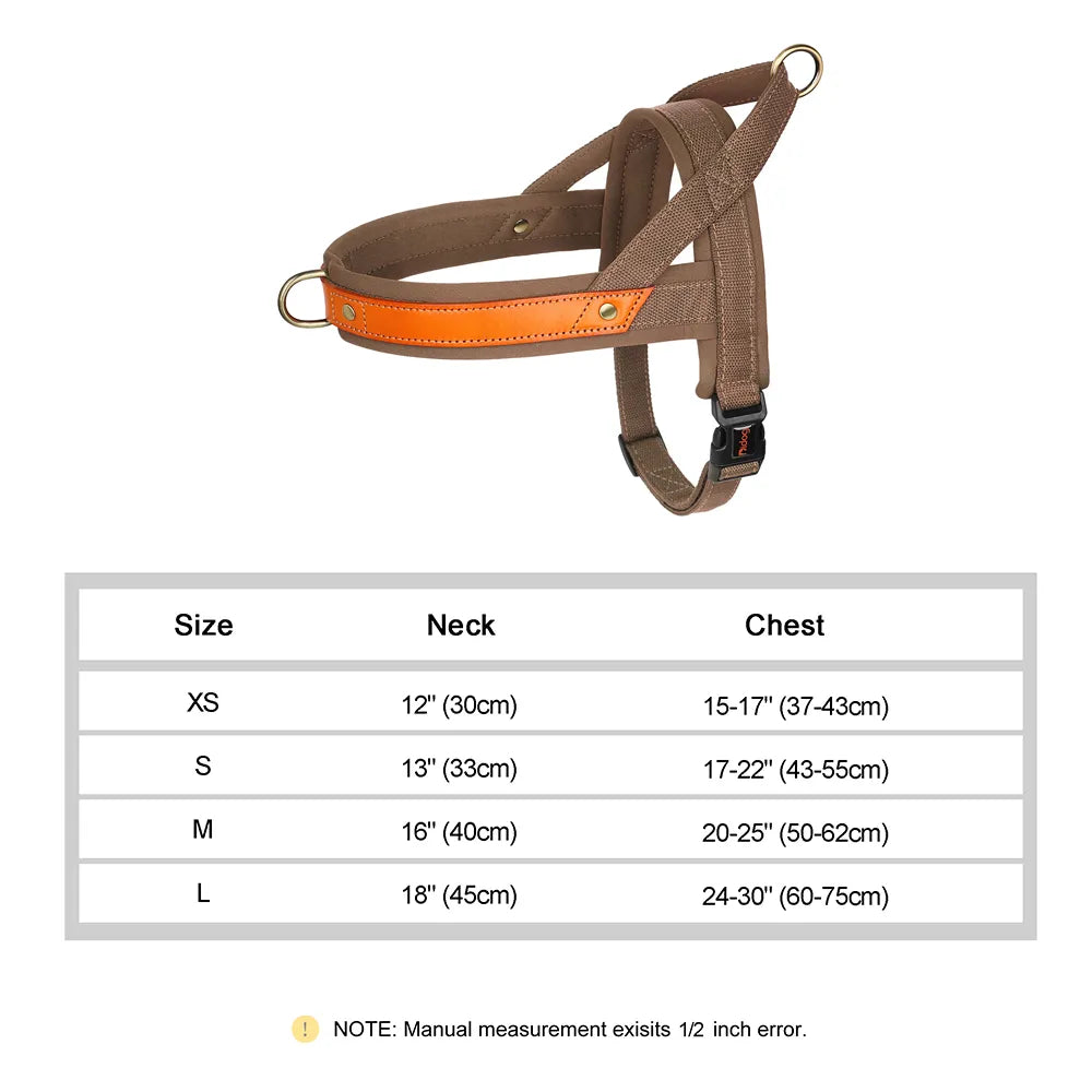 No Pull Dog Harness in Orange & Brown
