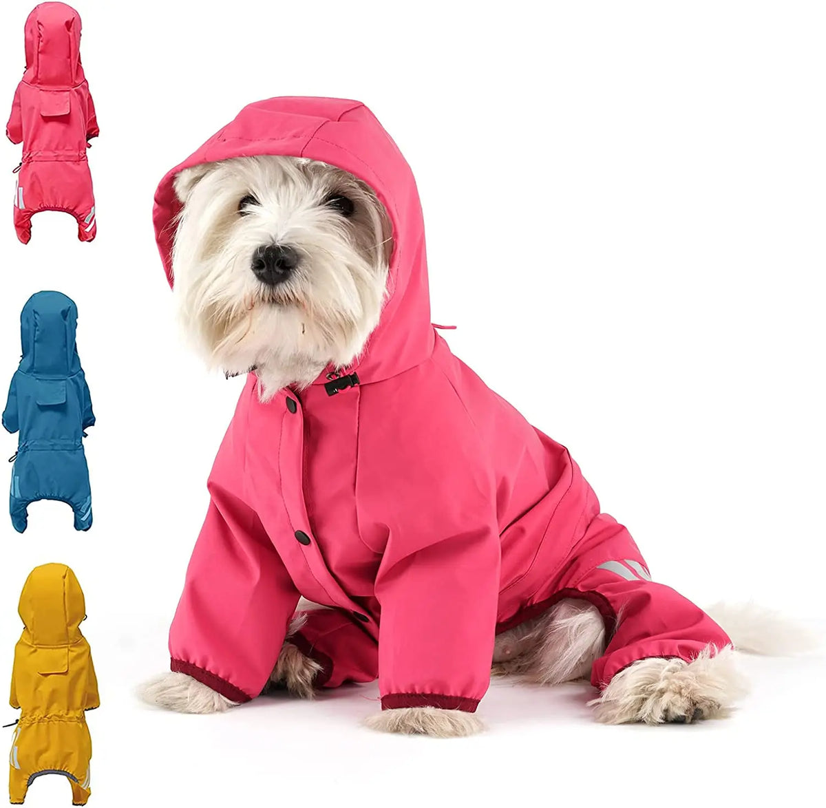 Dog Raincoat With Hood in Red