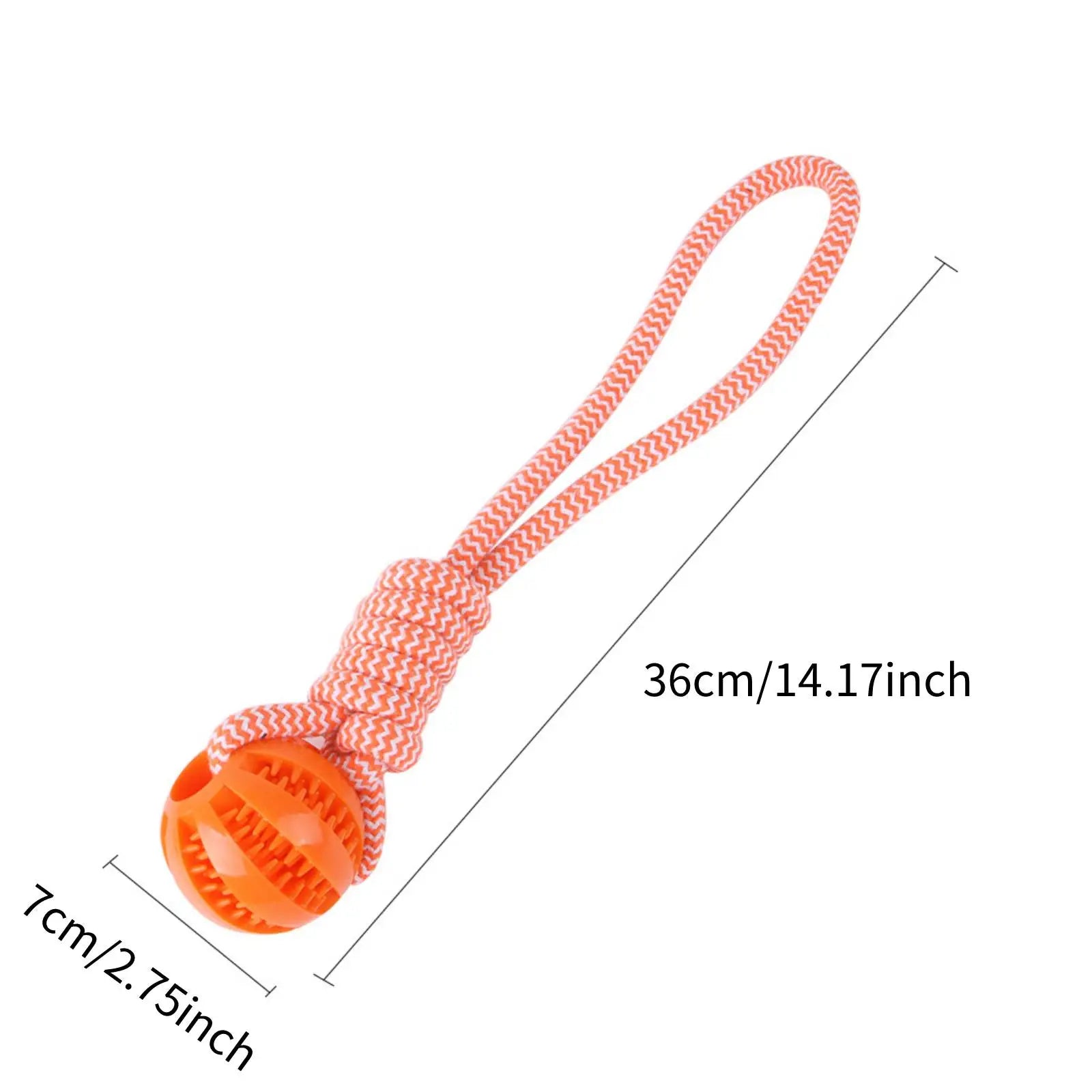 Interactive Treat Rope Rubber Leaking Dog Ball