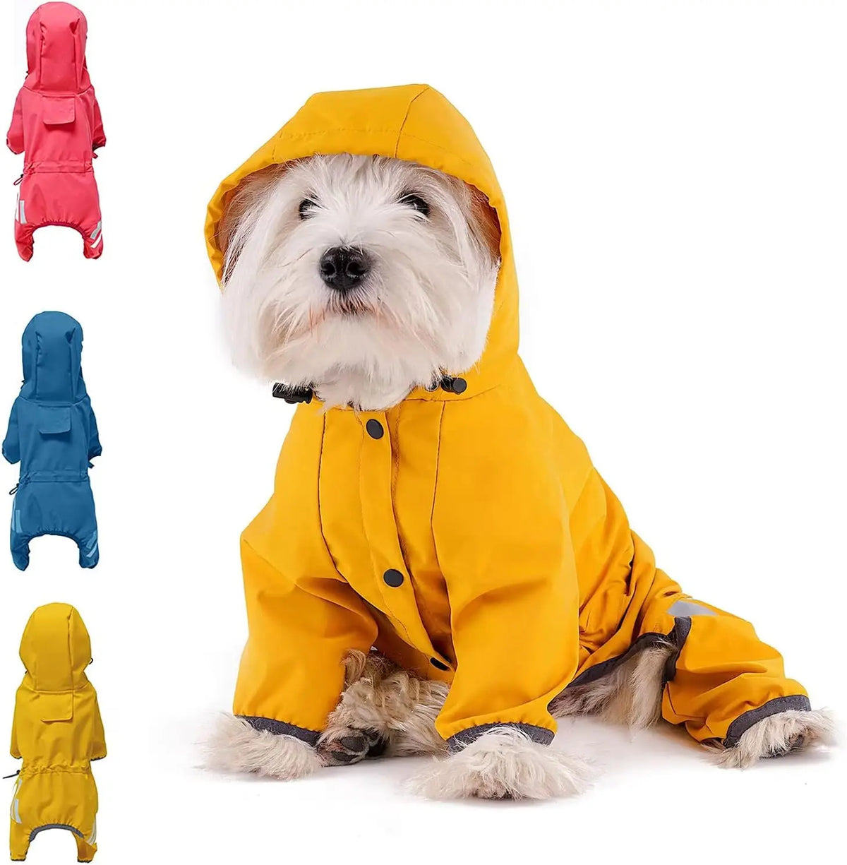 Dog Raincoat With Hood in Yellow