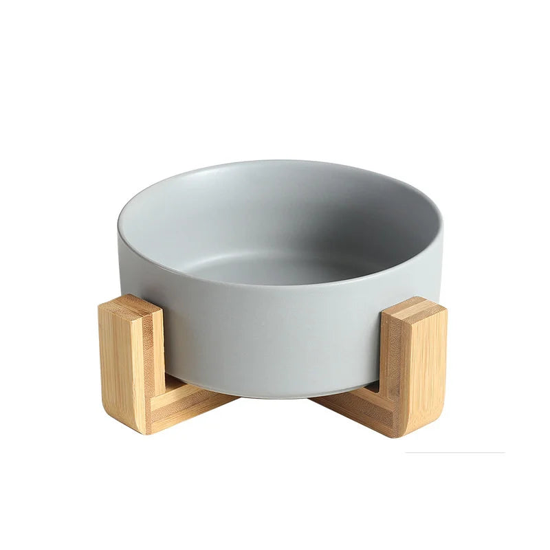 Dog Food Bowl With Stand in Gray with Stand