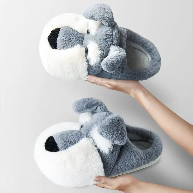 Fluffy Schnauzer Slippers